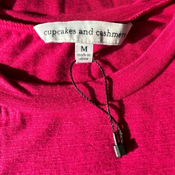 NWOT Cupcakes and Cashmere Vince fuchsia dress front knot lined skirt size M - Picture 10 of 12